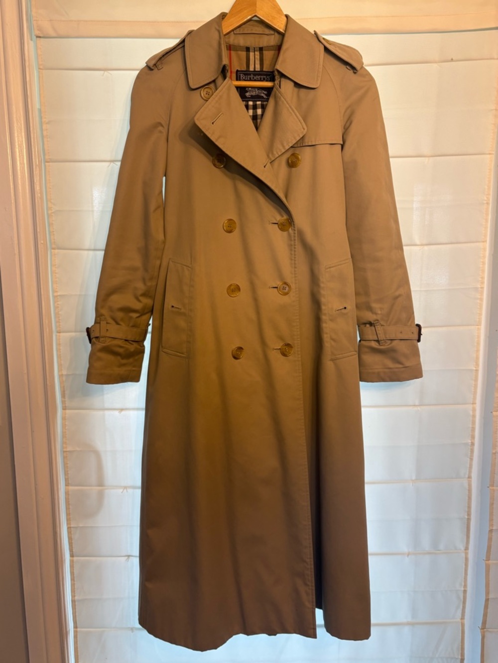 Vintage Burberry Double-Breasted Long Trench Coat 2L